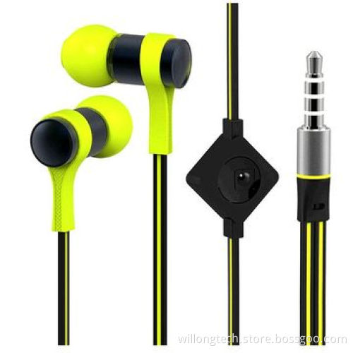 Colorful handsfree earphone with volume control for mobile phone